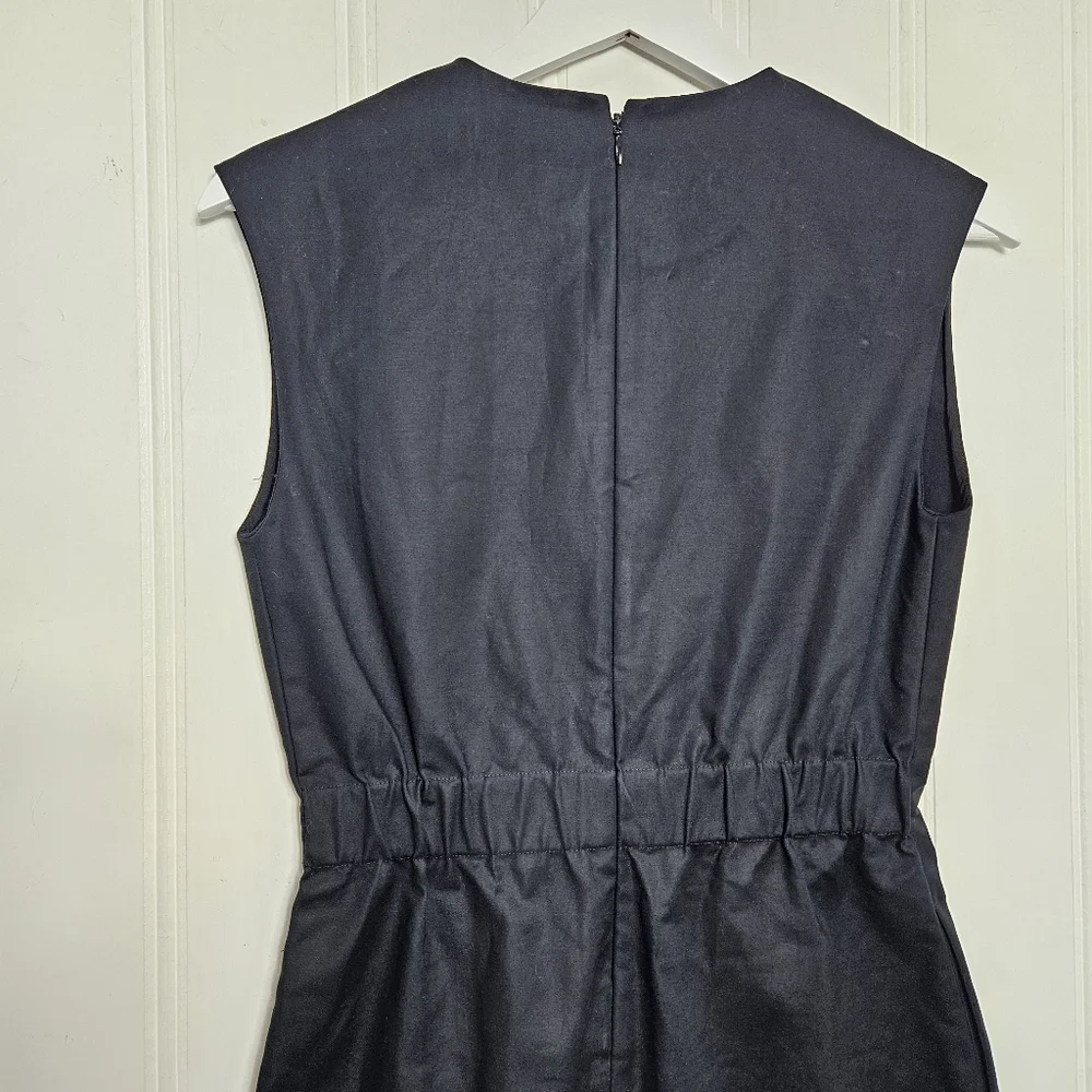 Everlane Black Fit Flare Dress Sleeveless Crew Neck Pockets Size 0 - Picture 7 of 12